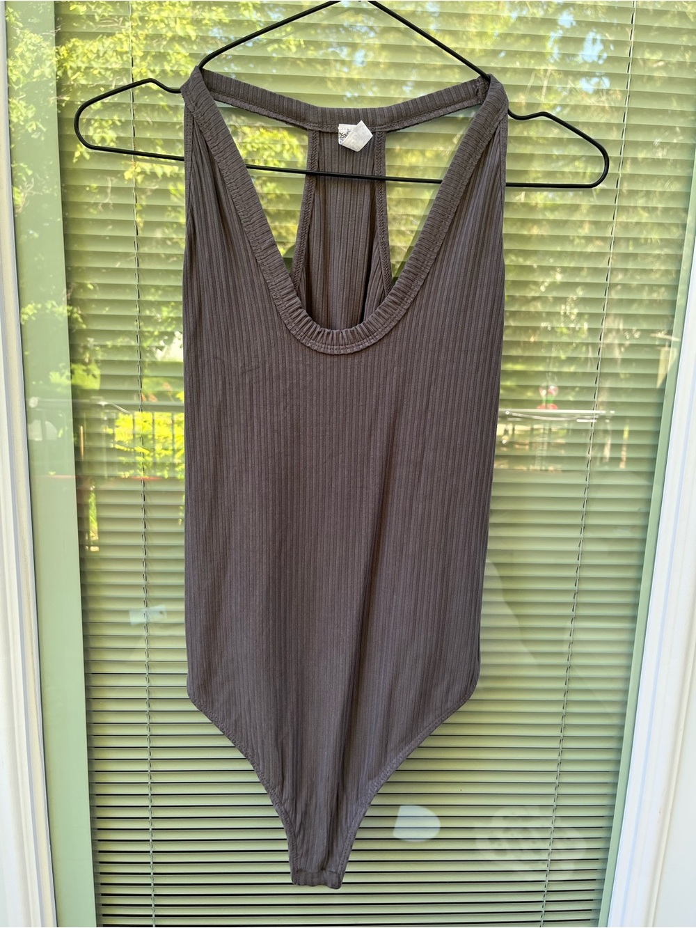 (2/$20) Free People Intimately Speed Dial Ribbed Scoop Bodysuit Gray